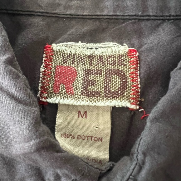 Vintage‎ Red Brand Gray Blue Long Sleeve Pearl Snap Western Shirt Mens Medium - Picture 2 of 7